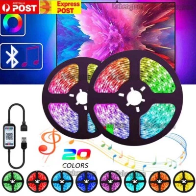 $7.39 • Buy RGB LED Strip Lights 5050 5V USB Smart Bluetooth Control Living Room Xmas Decor