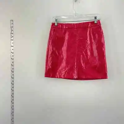NWT Vero Moda Glossy Pink A-Line Faux Leather Skirt - Women's Size S • $22