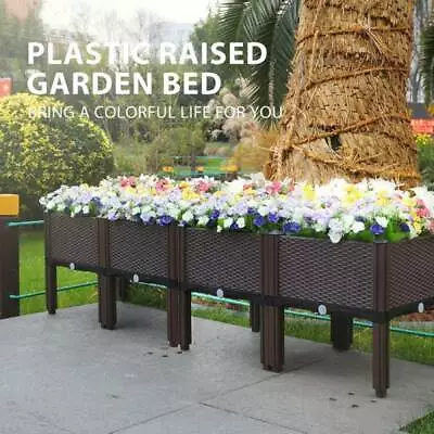 4pcs Elevated Raised Garden Bed Patio Porch Planter Box Flower Vega Grow Stand  • $49.99