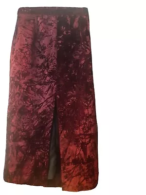 Thick Red Crushed Velvet Maxi Skirt From Miss Selfridge • £14