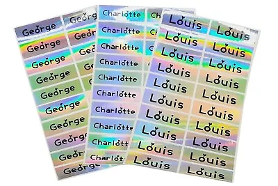 50x Sliver Hologram Stick On Name Labels Great For Equipment Stationary & More • £4.99