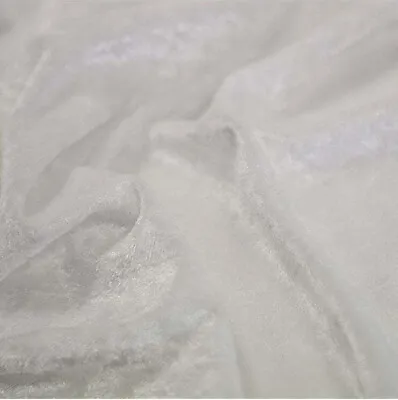 White Crushed Velvet Fabric Sold Per Meter 150cm Wide Wedding Draping Decor • £2.99