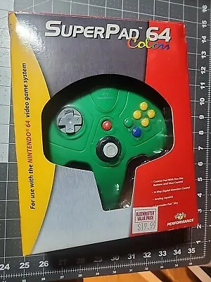 Performance Superpad 64 Controller For Nintendo 64 N64 Green New In Box • $26