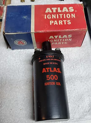 Atlas 500 Ignition Coil 6V 1950-56 Ford 52-55 Lincoln & Mercury 49-52 Cadillac • $15.98