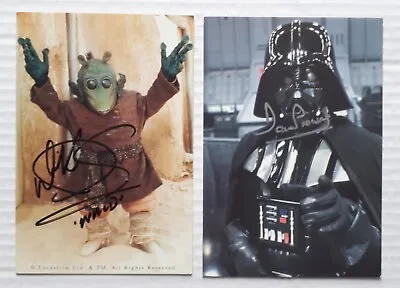 Dave Prowse And Warrick Davies Signed Star Wars 7x5 Post Cards • £50