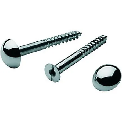 £18.91 • Buy Mirror Screws - Choice Of Discs Or Dome Caps - Brass, Chrome Or Satin Finish