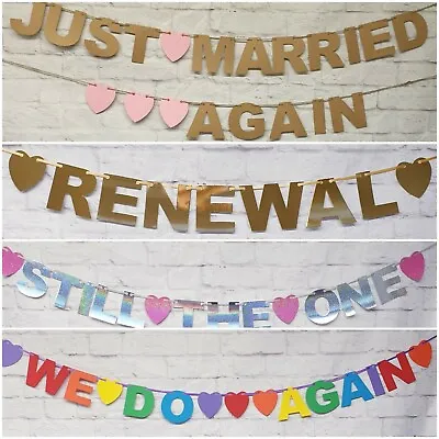 £4.69 • Buy Wedding Renewal Bunting Banners Photo Prop Wedding Decoration PERSONALISED 
