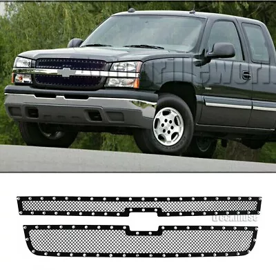 Rivet Grill For 2006 Chevy Silverado 1500/2005-2006 2500/3500 Black Mesh Grille • $119.99