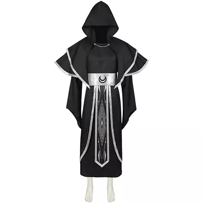 Medieval Monk Robe Hooded Monk Cowl Halloween Cape Men's Robe Cosplay Costume • $35.99