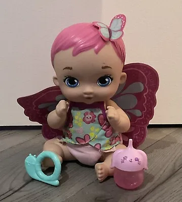 My Garden Baby Feed And Change Baby Butterfly Doll With Pink Hair • £5
