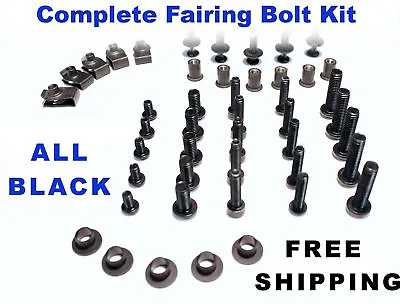 Complete Black Fairing Bolt Kit Body Screws For Kawasaki Ninja 03 - 04 ZX 6R 636 • $39.99