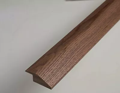 7mm Walnut Stain Solid Oak Ramp For Wood Floors Trim Door Threshold Bar Reducer • £1.99