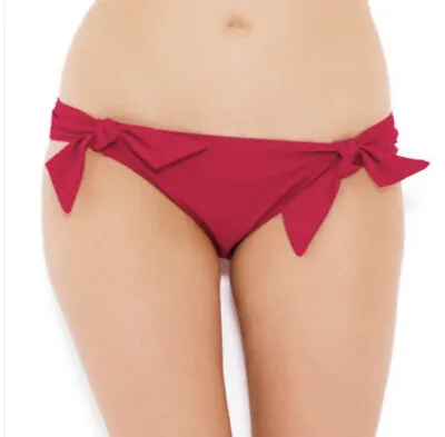 Panache Veronica Low Rise Bikini Pant Size UK18 & 20 Cute Side Bows Logo Red • £8.99