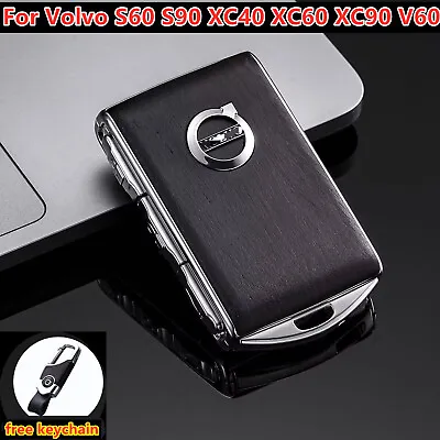 Black Wooden Remote Control Case Fob Shell For Volvo S60 S90 XC40 XC60 XC90 V60 • $37.79