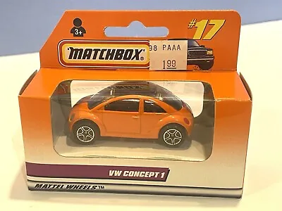 Matchbox #17 VW Concept 1997 (1st Yr Actual Beetle Reintroduction) New In Box. • $5.75