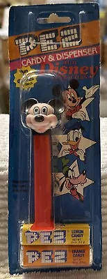 PEZ Vtg Mickey Mouse 3.9 THIN FEET RED STEM Carded HUNGARY • $6.95