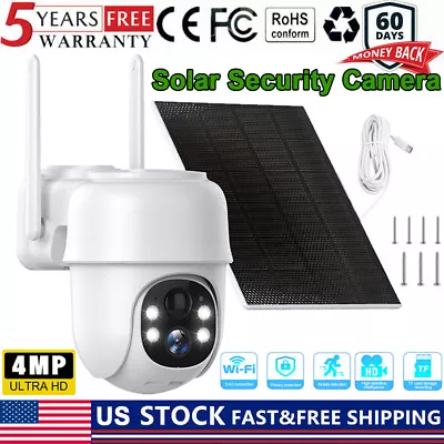 Solar Battery Powered Wifi Outdoor Pan/Tilt Home Security Camera System Wireless • $44.99