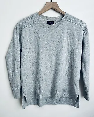 J. Crew Women Cashmere Classic Fit Crewneck Long Sleeve Sweater Light Gray XXS • $42.89