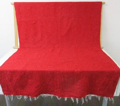 £20 • Buy Mexican Blanket, Throw, Rug, Red Grey Speckles, Woven, Picnic, Festival, Camping