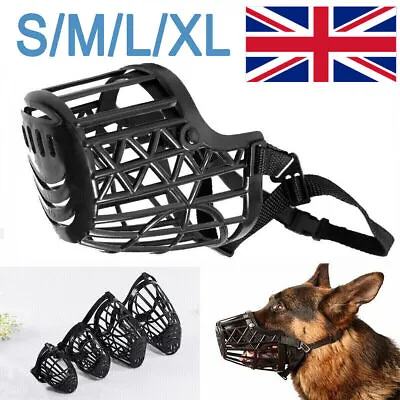 Plastic Basket Adjustable Dog Muzzle Cages Mouth Mesh For Small Medium Large Dog • £7.06