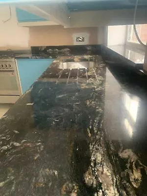 £3.99 • Buy Cosmic Black Granite Kitchen Worktop Countertops Natural Stone Best Price Sample