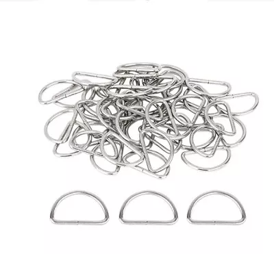 Silver Metal D Ring Semi-Circular D Ring Heavy Duty Buckle For DIY Accessories • $9