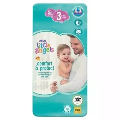 Little Angels Newborn Size 3 Nappies Jumbo Pack 56 Pack X 2 | 112 Nappies • £13.99