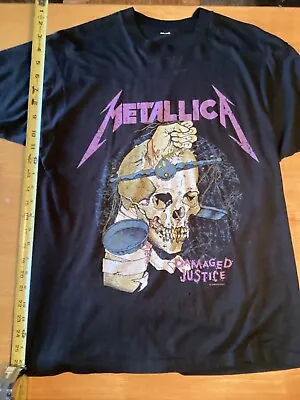 Metallica Vintage T Shirt “Damaged Justice” 1988 Tour Pushead Size L • $100