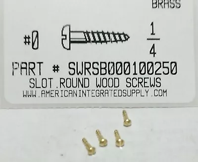 #0x1/4 Round Head Slotted Wood Screws Solid Brass (100) • $16.75