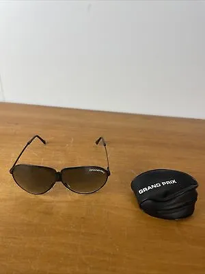 Vintage Grand Prix Sunglasses Compact Fold Up Foldable Sun Glasses With Case • $18.99