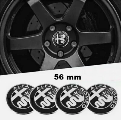 4 Coprimozzo 56mm Per Alfa Romeo Giulietta 147 159 - Logo Oro, Antiruggine - Foto 12