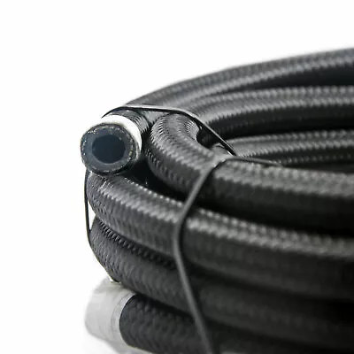 6AN 5M Universal Braided Oil Fuel Line Hose Stainless Steel Nylon For 3/8  Tube  • $32.99