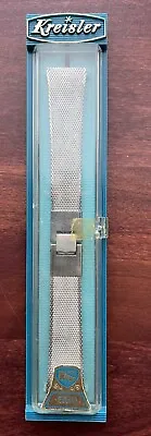Vintage Kreisler Stainless Steel Mesh Mens Silver Tone Watch Band NOS In Box • $39