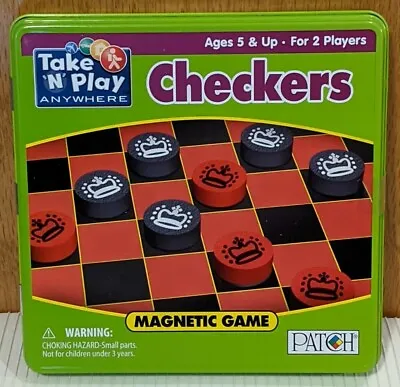 671 Checkers Magnetic Game Take 'n' Play Anywhere Patch Products - For Ages 5+ • $8