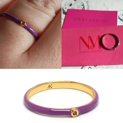 Nikkie & Me N&M BNWT Fiona Size R  Purple Enamelled Cz Stone Ring (Lola Rose) • £12.99