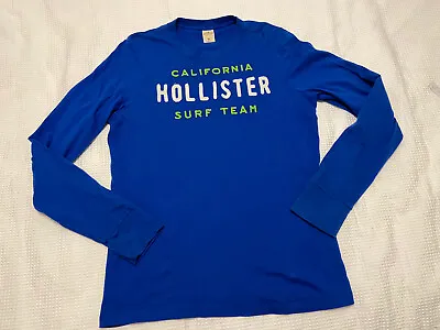 $12.50 • Buy Hollister ‘CALIFORNIA SURF TEAM’ Long Sleeve Blue Cotton T-Shirt ~ Size XL