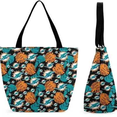 Shopping Bag For Ladies Handbag Full Print Tote Miami Dolphins Fans Bags • $16.99