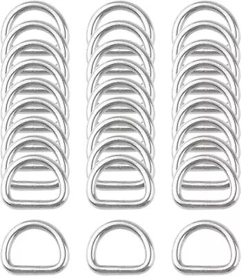 30Pcs 304 Stainless Steel Welded D-Rings Metal D Ring For Hardware Bags Ring Dog • $8.95