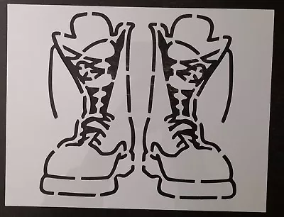 Combat Military Boots Shoes 11  X 8.5  Custom Stencil FAST FREE SHIPPING • $12.93