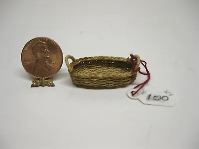 Dollhouse Miniature Artist Small Oval 1/2 Scale Basket  #100 • $14.99