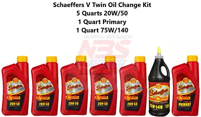 Schaeffers 20w50  V-Twin Oil Change KIT 5 Engine Oil/ 1 Primary/ 1 Transmission • $140
