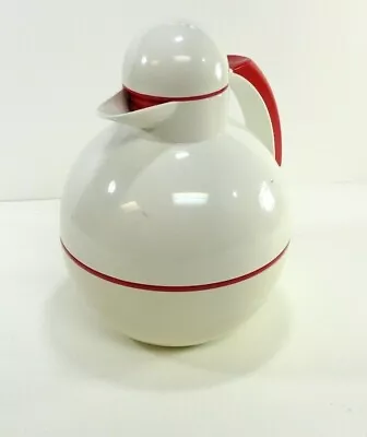 Vintage AK Das Art Deco Thermos Insulated Carafe Penguin Mod Decor Red • $14.90