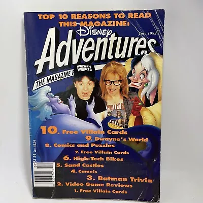 $3.39 • Buy Disney Adventures Magazine Wayne's World Villian Cards Comics 1992 Vintage