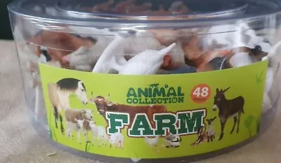 Toy Farm Animal Mini Set 48 Animals Playset New • £7.99