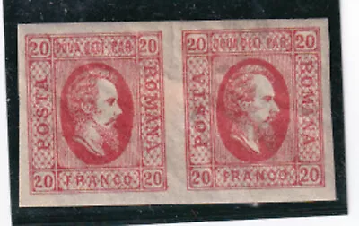 (romania)1865 Sc 24 Pair Of TwoMHtiny Separation     V959 • $38.80