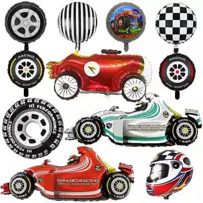 Race Car Motorbike Helmet Tyre Shaped Dirt Bike Foil Balloon Birthday Party UK • $3.05