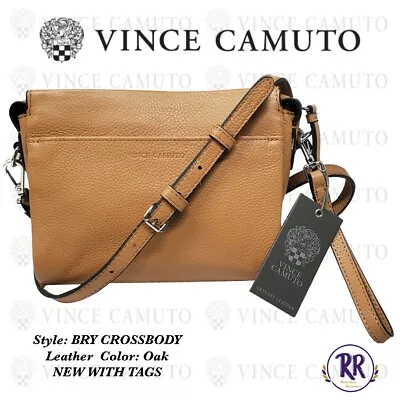 Vince Camuto VV-BRY Crossbody - Oak Tan Pebbled Leather Crossbody Wristlet NWT • $63