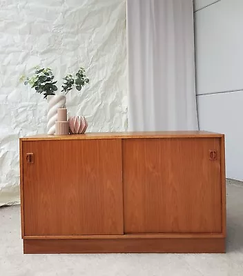 Vtg Mid Century Danish Teak Sideboard Media Unit Cabinet Credenza Retro #2479 • £445