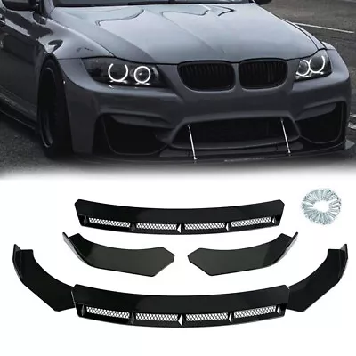 Gloss Black Car Front Bumper Lip Spoiler Splitter Mesh For BMW 325i 328i 330i • $54.95