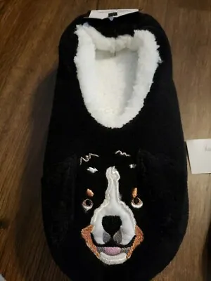 Vera Bradley Soft Fleece Slippers XL Non Skid Dog Show 31761-16012 Black NWT • $26.99